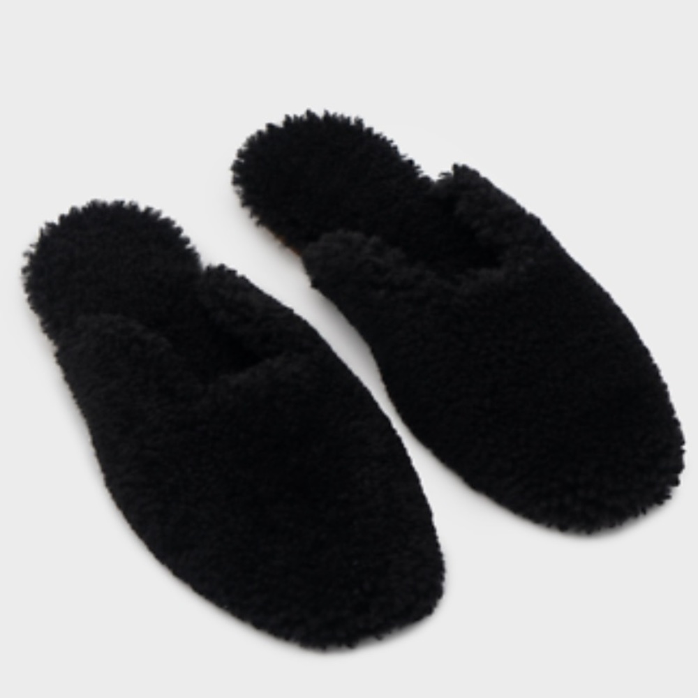 Sleeper Black Genuine Shearling Backless Slipper, EU 38 - Picture 9 of 9